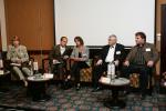 Diskusia na tému eGovernmentu. Diskutéri zľava doprava: Lucia Mušková, ITAPA, tlmočník, Christine Leitner, Danube University Krems, Pavol Tarina, Úrad vlády SR, Ivan Ištvánffy, Úrad vlády SR