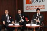 Prednášajúci v sekcii A2 (zľava): Branislav Bálint (NESS Slovensko), Michal Sucháň (Microsoft Slovakia), Richard Hrabovský (SAP Slovensko).