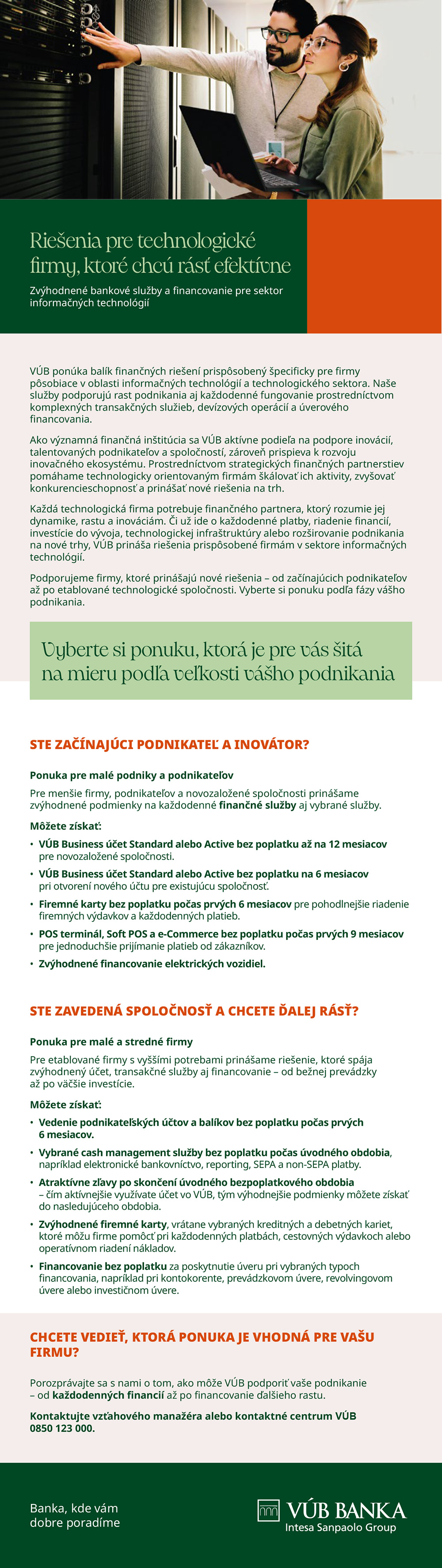 Riešenie pre technologické firmy od VÚB