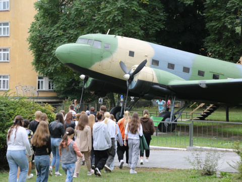 Students on a guided tour